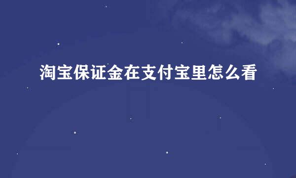 淘宝保证金在支付宝里怎么看