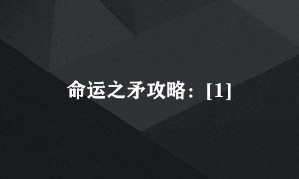 命运之矛攻略：[1]