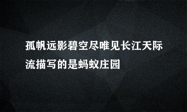 孤帆远影碧空尽唯见长江天际流描写的是蚂蚁庄园