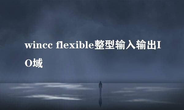 wincc flexible整型输入输出IO域