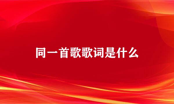 同一首歌歌词是什么