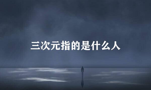 三次元指的是什么人