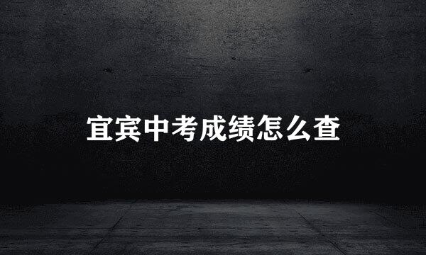 宜宾中考成绩怎么查