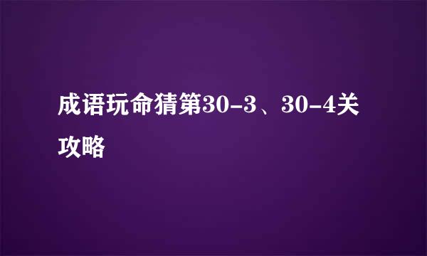 成语玩命猜第30-3、30-4关攻略