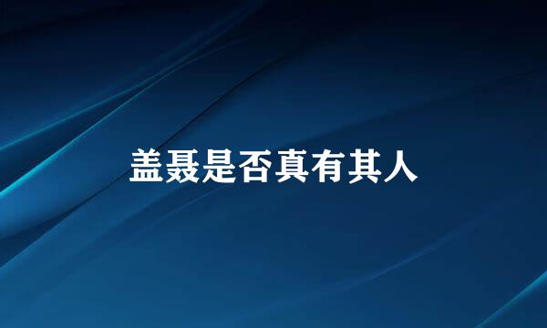 盖聂是否真有其人