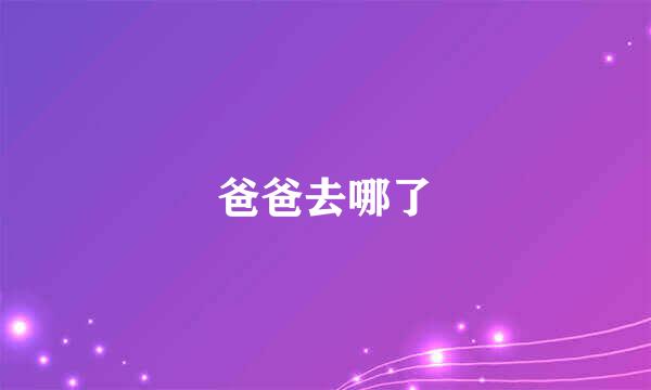 爸爸去哪了