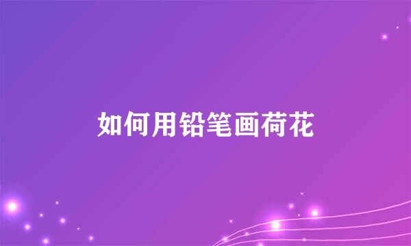 如何用铅笔画荷花