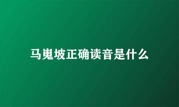 马嵬坡正确读音是什么