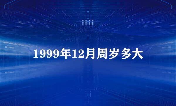 1999年12月周岁多大