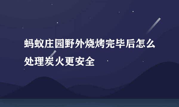 蚂蚁庄园野外烧烤完毕后怎么处理炭火更安全