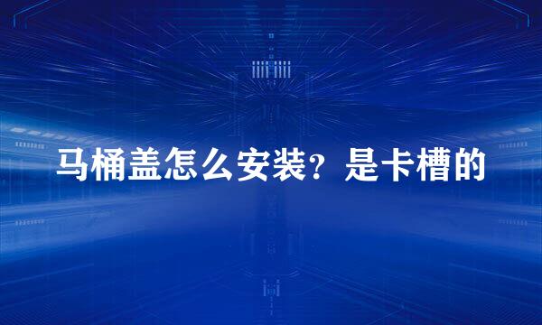 马桶盖怎么安装？是卡槽的