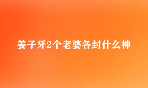 姜子牙2个老婆各封什么神