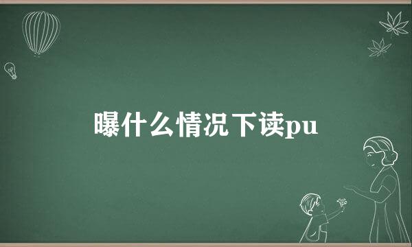 曝什么情况下读pu