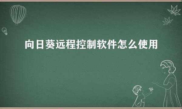 向日葵远程控制软件怎么使用