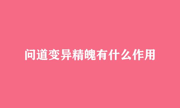问道变异精魄有什么作用