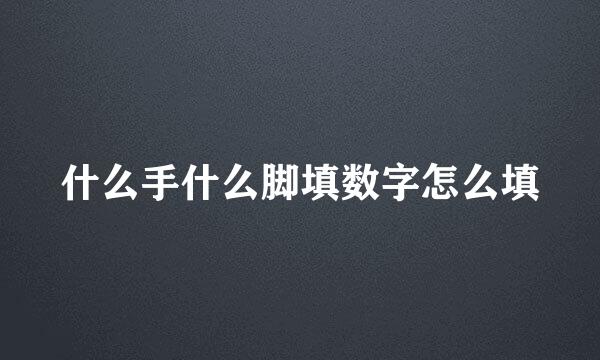 什么手什么脚填数字怎么填