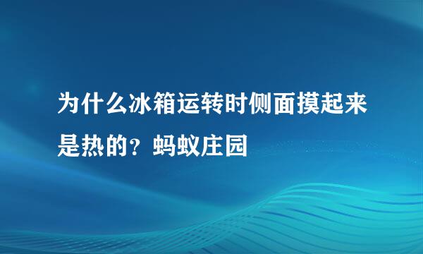 为什么冰箱运转时侧面摸起来是热的？蚂蚁庄园