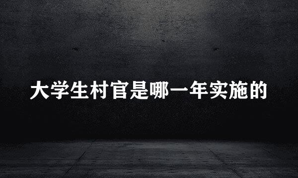 大学生村官是哪一年实施的