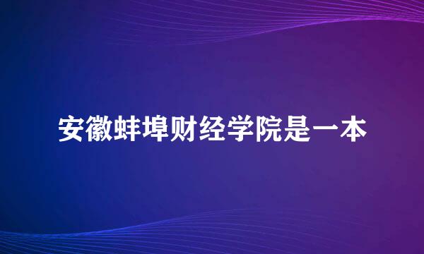 安徽蚌埠财经学院是一本