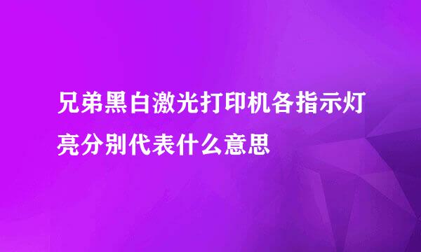 兄弟黑白激光打印机各指示灯亮分别代表什么意思