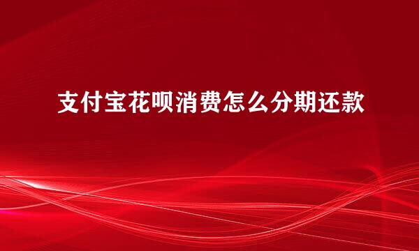 支付宝花呗消费怎么分期还款