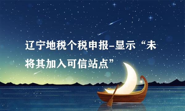 辽宁地税个税申报-显示“未将其加入可信站点”