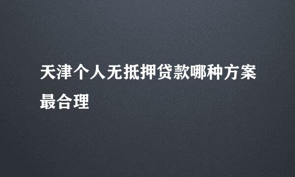 天津个人无抵押贷款哪种方案最合理