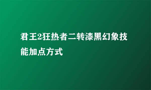 君王2狂热者二转漆黑幻象技能加点方式