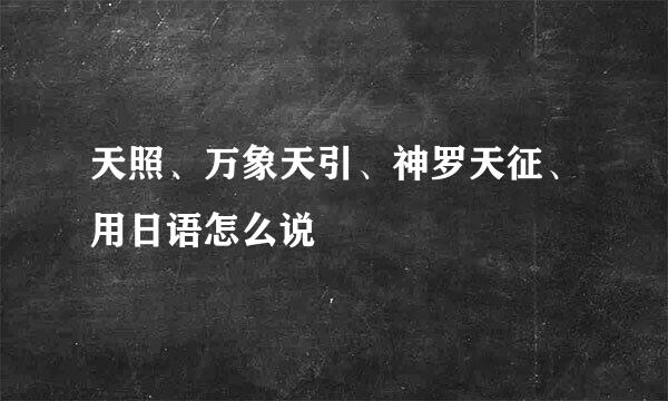 天照、万象天引、神罗天征、用日语怎么说