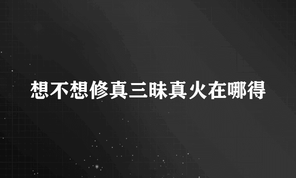 想不想修真三昧真火在哪得