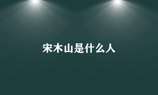 宋木山是什么人