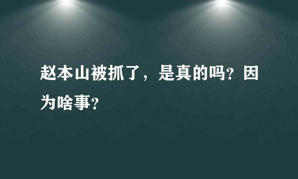赵本山被抓了，是真的吗？因为啥事？
