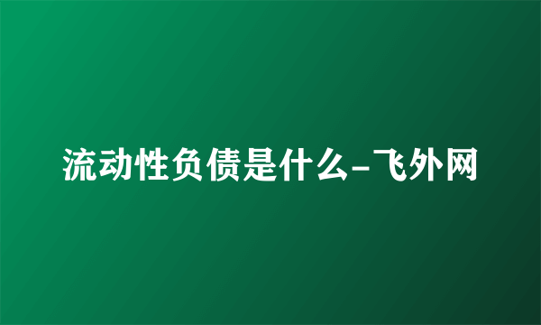 流动性负债是什么-飞外网