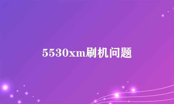 5530xm刷机问题