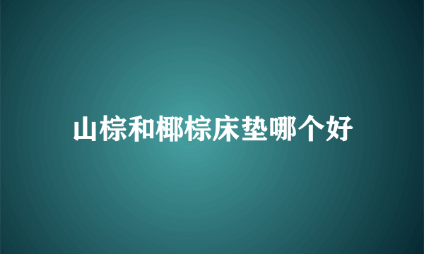 山棕和椰棕床垫哪个好