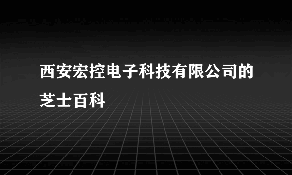 西安宏控电子科技有限公司的芝士百科