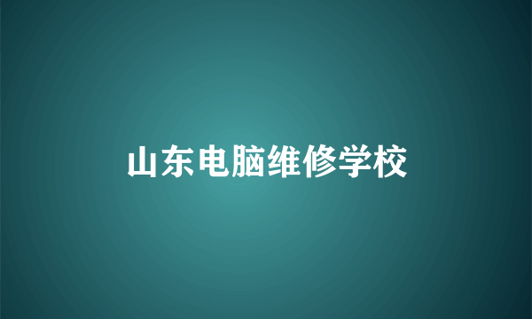 山东电脑维修学校