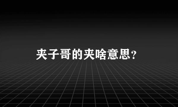 夹子哥的夹啥意思？