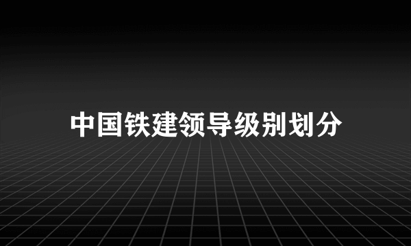 中国铁建领导级别划分