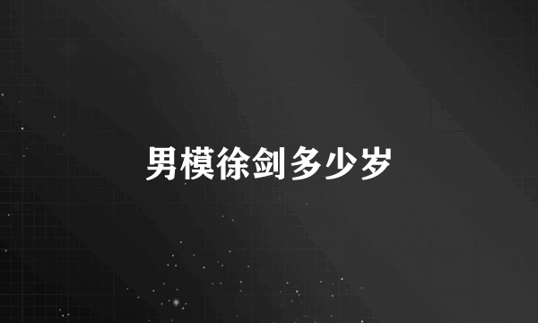 男模徐剑多少岁