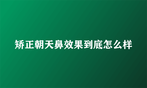 矫正朝天鼻效果到底怎么样