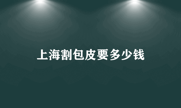 上海割包皮要多少钱