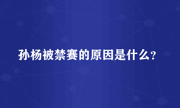 孙杨被禁赛的原因是什么？