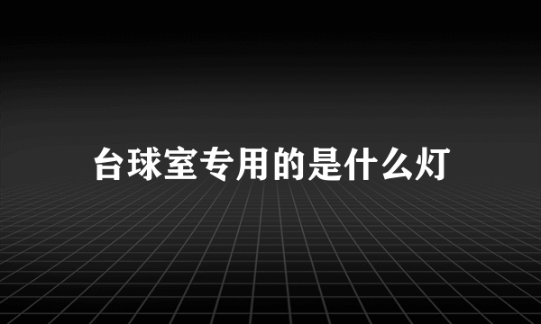 台球室专用的是什么灯