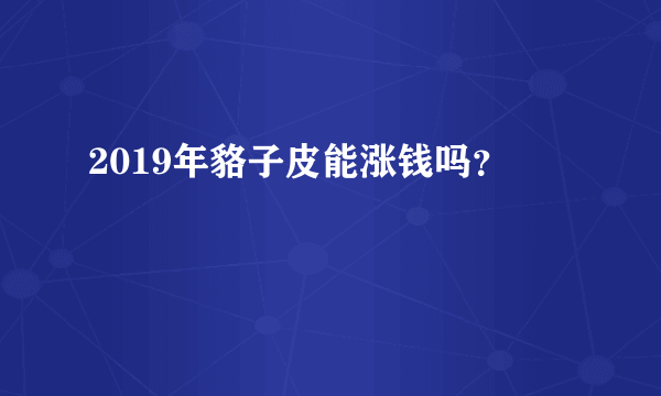 2019年貉子皮能涨钱吗？