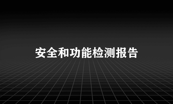 安全和功能检测报告