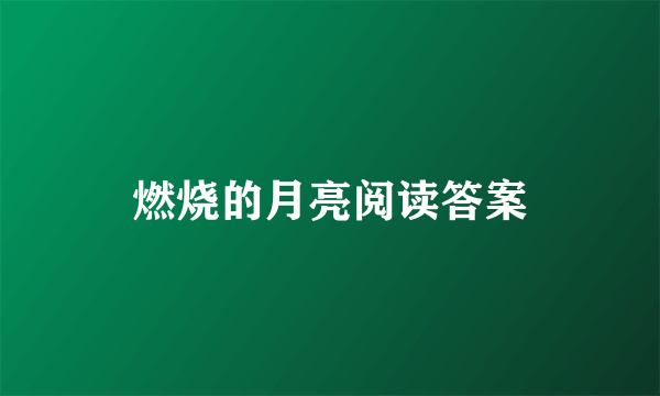 燃烧的月亮阅读答案