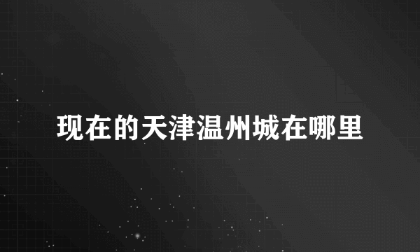 现在的天津温州城在哪里