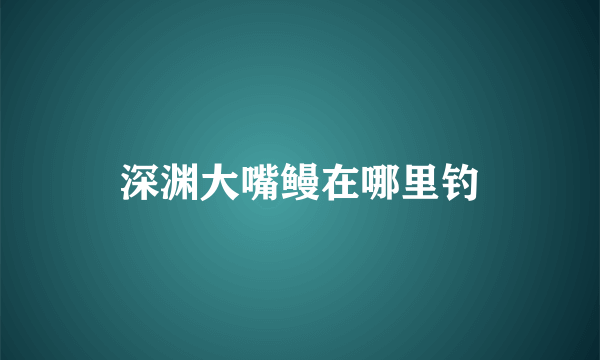 深渊大嘴鳗在哪里钓