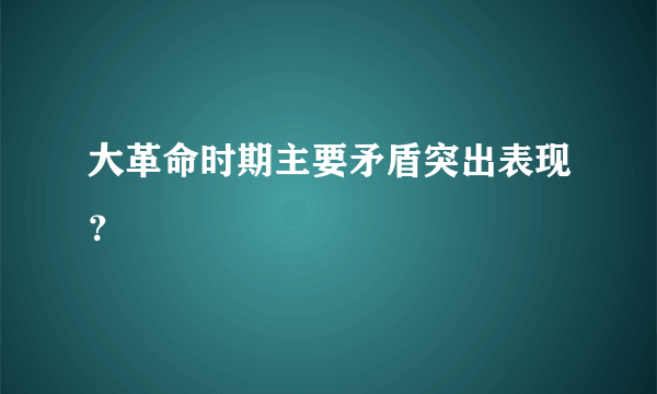 大革命时期主要矛盾突出表现？